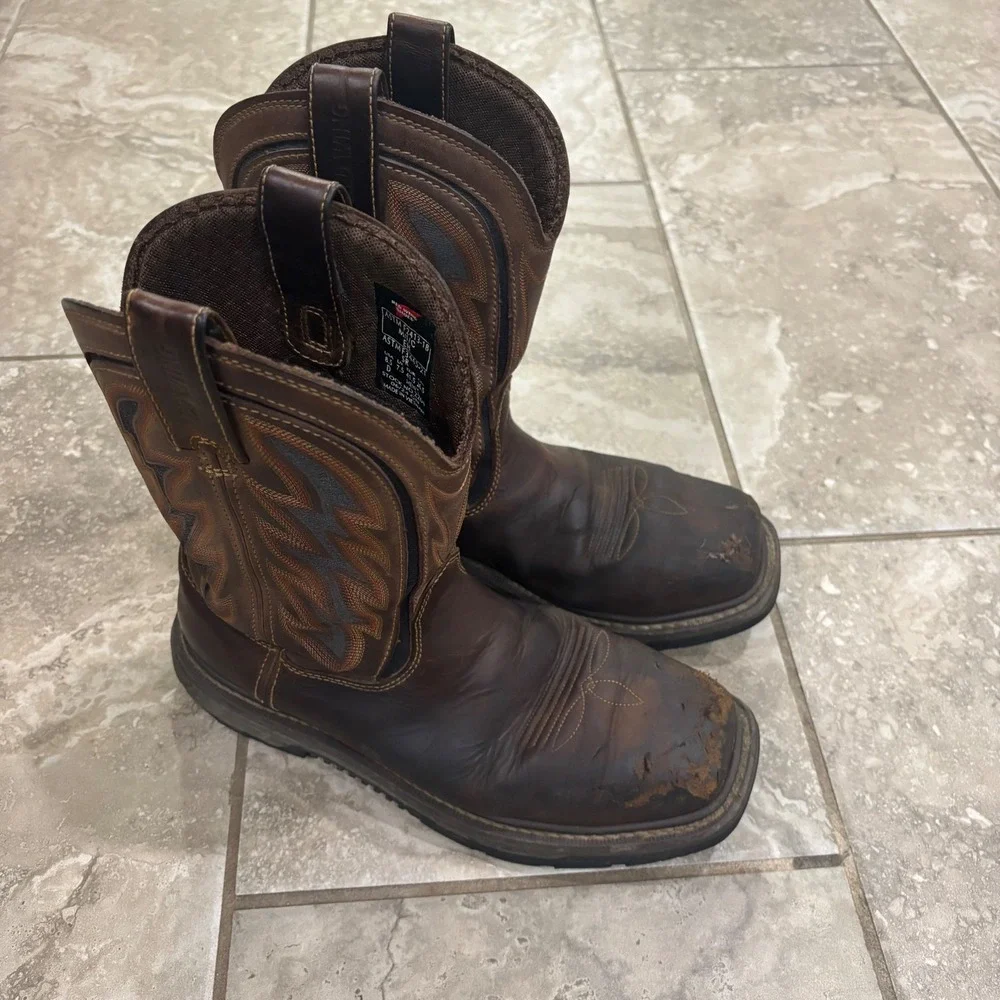 Red Wings 2204 Rio Flex Mens Brown Leather Square Safety Toe Work Boot Size 8.5D